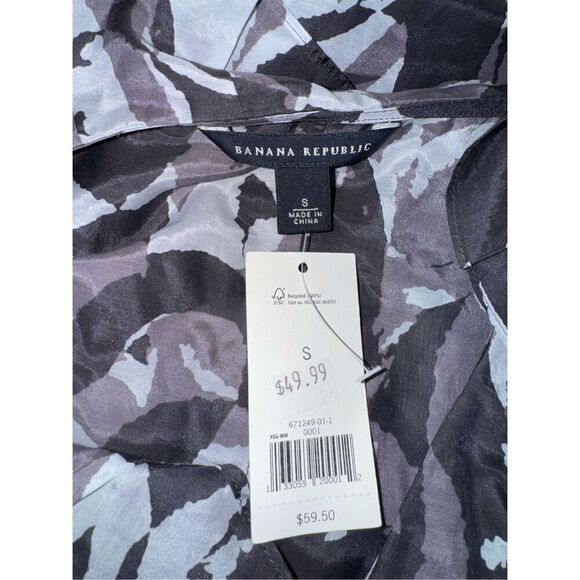 BANANA REPUBLIC Pink Scoop Neck Collared Cap Sleeve Sleeveless BLOUSE Top S - Picture 5 of 5